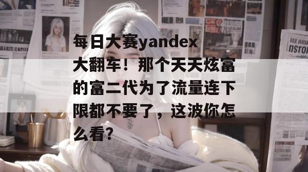 每日大赛yandex大翻车!那个天天炫富的富二代为了流量连下限都不要了,这波你怎么看? 每日大赛yandex大翻车!那个天天炫富的富二代为了流量连下限都不要了,这波你怎么看?